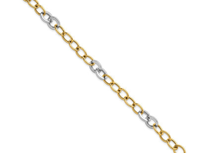 14k Two-tone Chain Bracelets Style SF3247 - Classique Jewelry Inc.