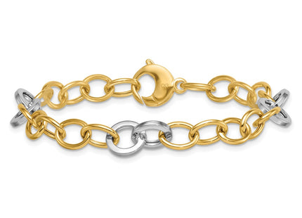 14k Two-tone Chain Bracelets Style SF3247 - Classique Jewelry Inc.