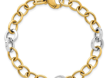 14k Two-tone Chain Bracelets Style SF3247 - Classique Jewelry Inc.