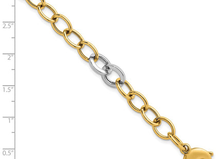 14k Two-tone Polished Fancy Circle Cable Chain 7. Necklace