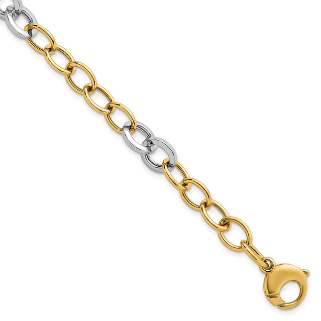 14k Two-tone Chain Bracelets Style SF3247 - Classique Jewelry Inc.