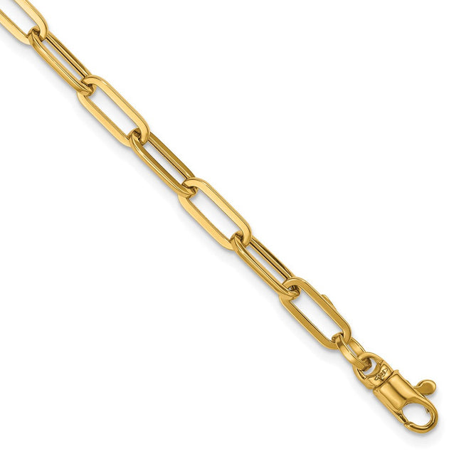 14k Polished Paperclip Link Necklace, 18 x 4.35mm