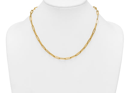 14k Polished Paperclip Link Necklace, 18 x 4.35mm