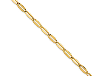 14k Polished Long Oval Link 7. Necklace
