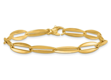 14k Polished Long Oval Link 7. Necklace