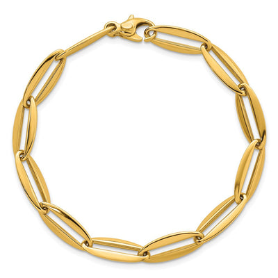 14K Polished Long Oval Link Necklace