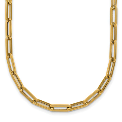 14K Polished Paperclip Link Necklace, 18 x 3.7mm