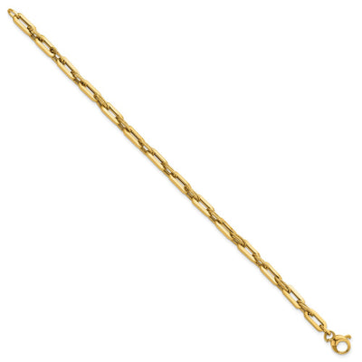 14K Polished and Textured Double Fancy Link, 18.5 x 4.8mm