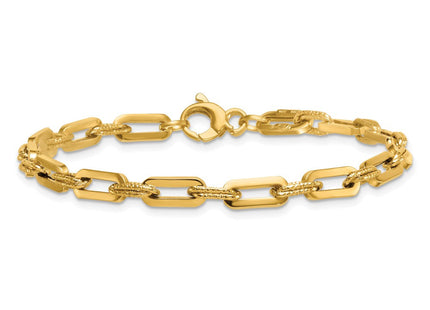 14K Polished and Textured Double Fancy Link