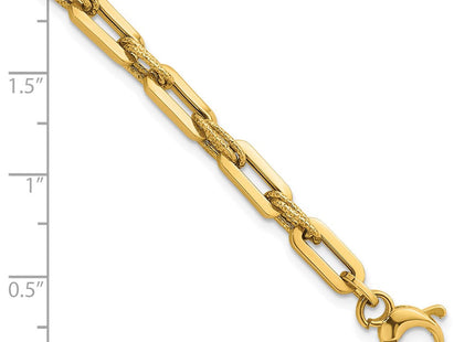 14K Polished and Textured Double Fancy Link