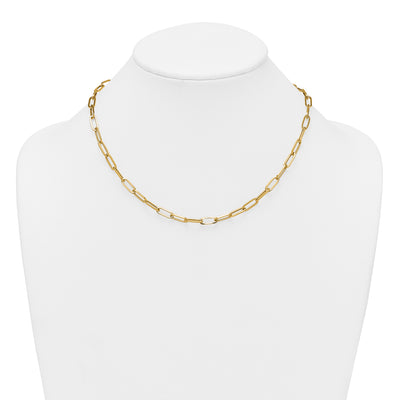14K Polished Paper Clip Link Necklace