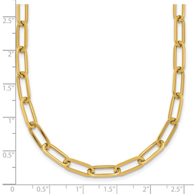 14K Polished Paper Clip Link Necklace