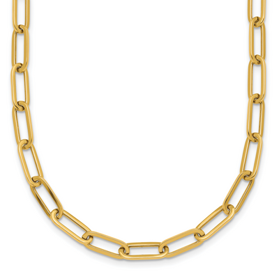 14K Polished Paper Clip Link Necklace