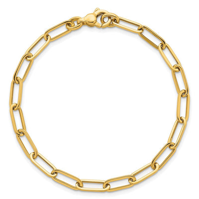 14K Polished Paper Clip Link Necklace