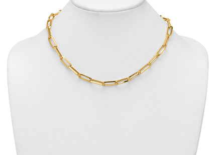 14k Polished Paperclip Link Chain 17. Necklace (Style SF3257-17.5)
