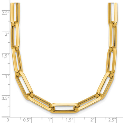 14K Polished Paperclip Link Chain Necklace