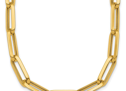 14k Polished Paperclip Link Chain 17. Necklace (Style SF3257-17.5)