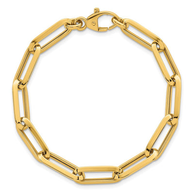 14K Polished Paperclip Link Chain Necklace