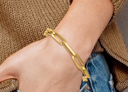 14k Polished Paperclip Link Chain 7. Bracelet