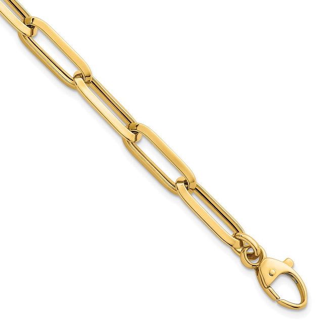 14k Polished Paperclip Link Chain 7. Necklace