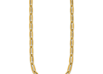 14k Polished Flattened Oval Cable Fancy Link Necklace (Style SF3258-18)