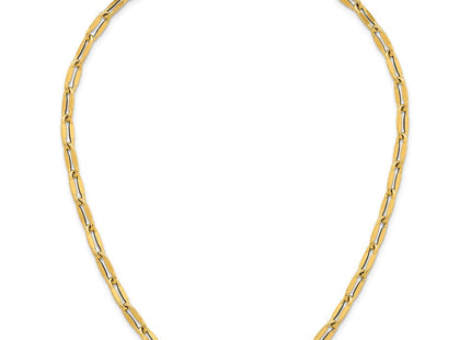 14k Polished Flattened Oval Cable Fancy Link Necklace (Style SF3258-18)