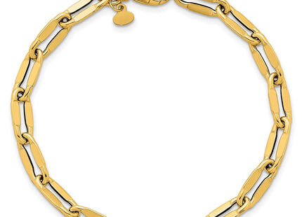 14k Polished Flattened Oval Cable Fancy Link 7. Necklace