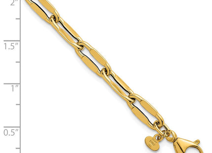 14k Polished Flattened Oval Cable Fancy Link 7. Necklace