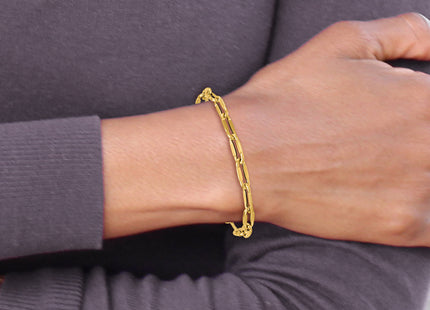 14k Polished Flattened Oval Cable Fancy Link 7. Bracelet