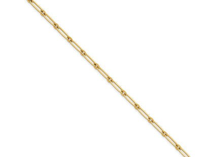14k Polished Paperclip and Round Link