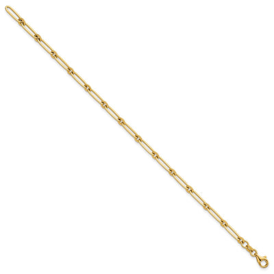 14K Polished Paperclip and Round Link, 18 x 3.75mm