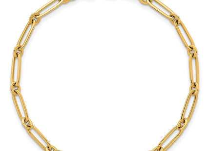 14k Polished Paperclip and Round Link