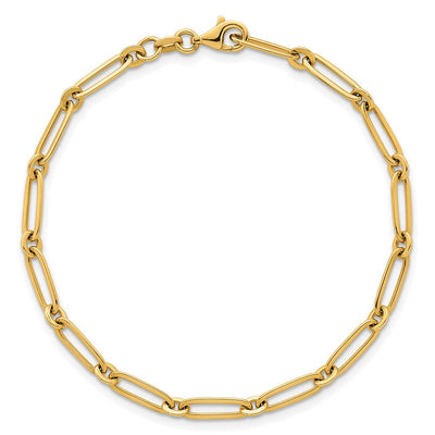 14K Polished Paperclip and Round Link, 18 x 3.75mm