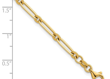14k Polished Paperclip and Round Link
