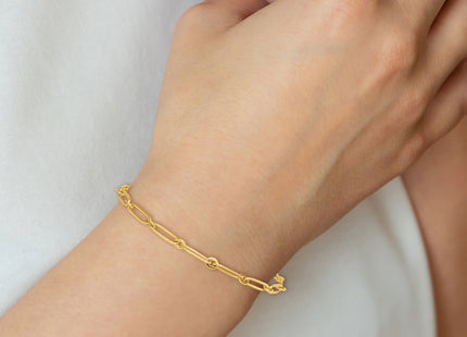 14k Polished Paperclip and Round Link, 7.25 x 3.75mm