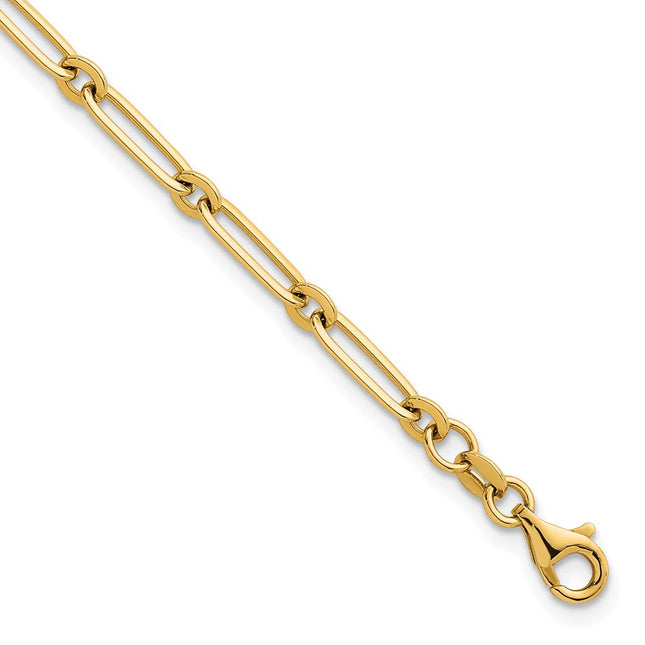 14k Polished Paperclip and Round Link, 18 x 3.75mm