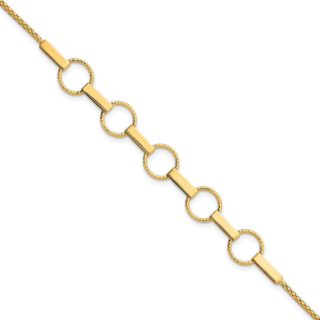 14K gold circle necklace