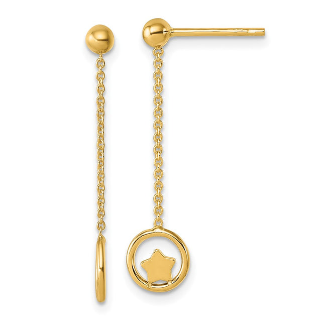 14k Yellow Gold Earrings Style SF3261E - Classique Jewelry Inc.