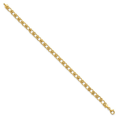 14K Polished and Textured Fancy Knot Link Bracelet