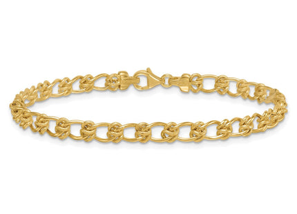 14K Polished and Textured Fancy Knot Link Bracelet