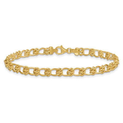 14K Polished and Textured Fancy Knot Link Bracelet