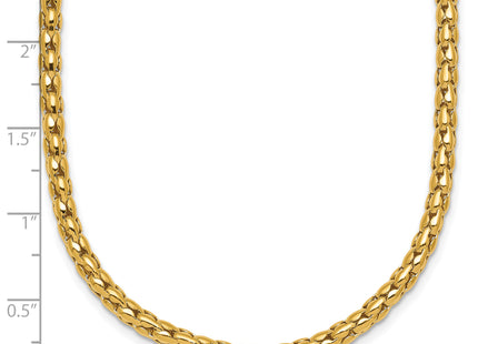 14K Polished Fancy Link Necklace, 18 x 3.4mm