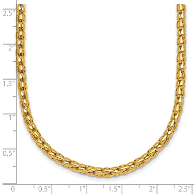 14K Polished Fancy Link Necklace, 18 x 3.4mm