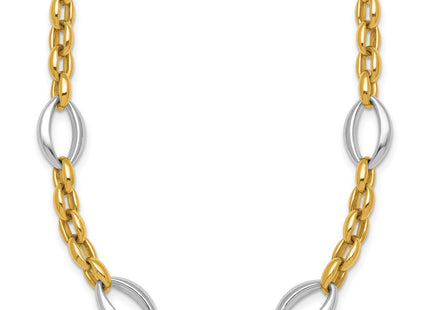 14k Two-tone Chain Necklaces Style SF3265 - Classique Jewelry Inc.
