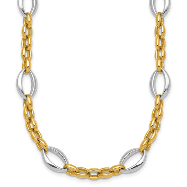 14k Two-tone Chain Necklaces Style SF3265 - Classique Jewelry Inc.