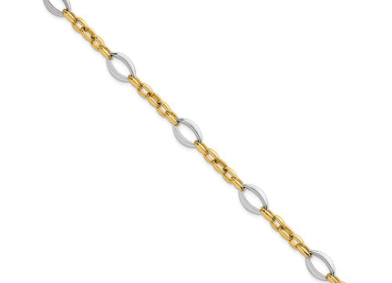 14k Two-tone Chain Bracelets Style SF3265 - Classique Jewelry Inc.