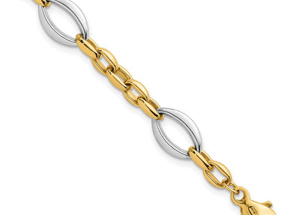14k Two-tone Chain Bracelets Style SF3265 - Classique Jewelry Inc.