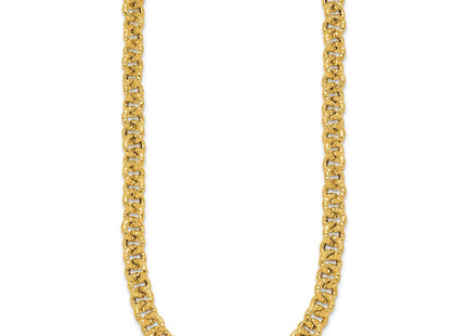 14k Polished and Textured Cable Chain Necklace (Style SF3266-18)