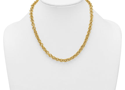 14k Polished and Textured Cable Chain Necklace (Style SF3266-18)