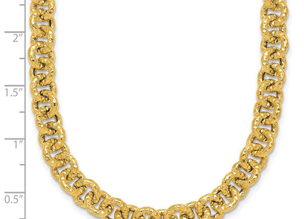 14k Polished and Textured Cable Chain Necklace (Style SF3266-18)